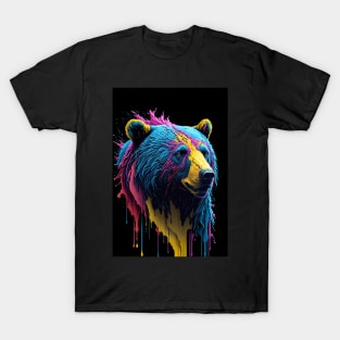 Splash Art of a Grizzly Bear T-Shirt